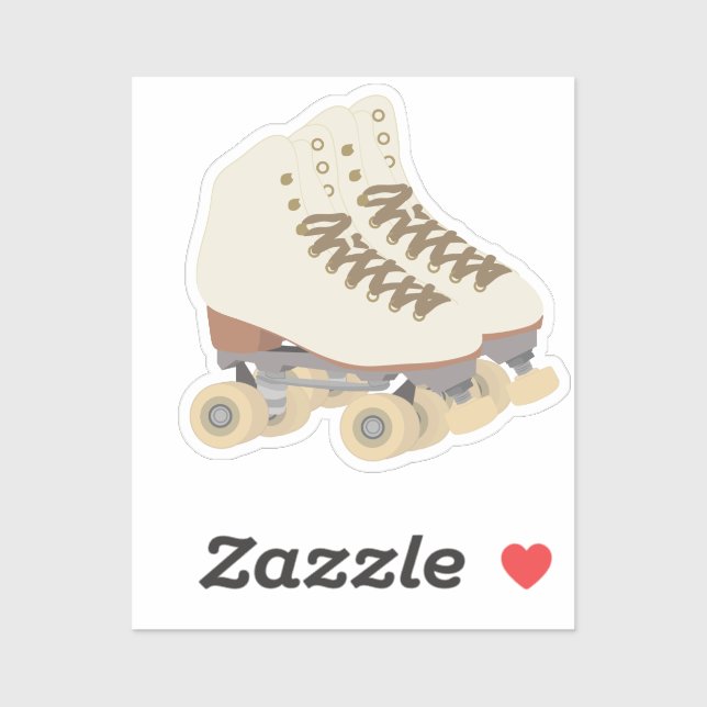 Sticker découpé à la crème classique Rollerskates (Feuille)