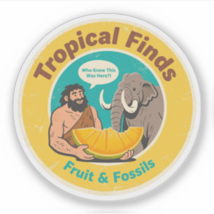 Sticker Découverte de fruits anciens rétro de l'homme des