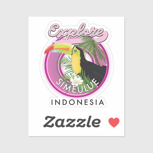 Sticker Découvrez le logo de Simeulue Indonesia. (Feuille)