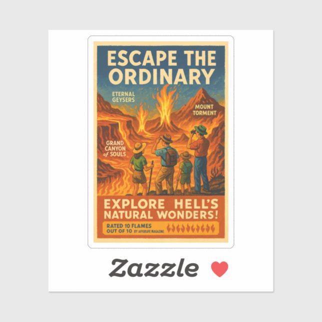 Sticker Découvrez les merveilles naturelles de l'enfer - E (Feuille)