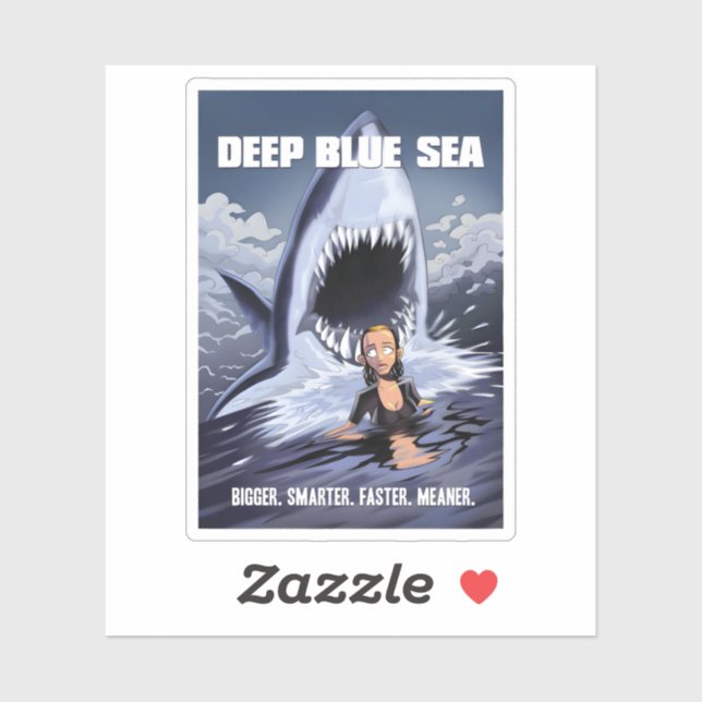 Sticker Deep Blue Sea Movie Requin (Feuille)