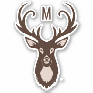 Sticker Deer avec votre monogramme