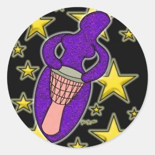 Sticker déesse tambour rond