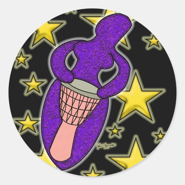 Sticker déesse tambour rond (Devant)