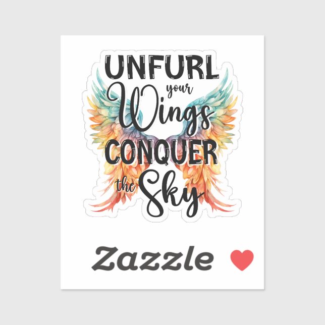Sticker Défendez vos ailes conquérir le ciel, Angel Wings  (Feuille)