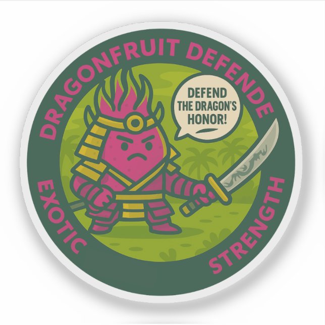 Sticker Défendre l'honneur du dragon Guerrier Fruit  (Devant)