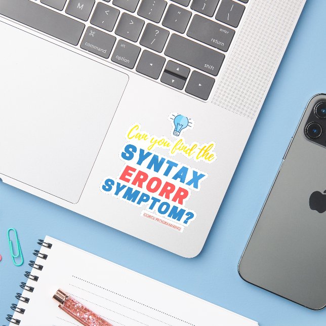 Sticker Défi d'erreur de syntaxe COBOL T-shirt pour codeur (Ordinateur portable avec iPhone)