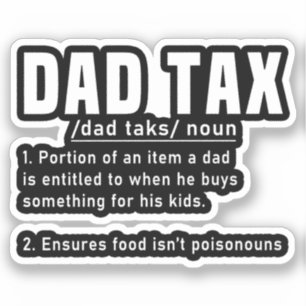 Sticker Définition de l'impôt papa Fête des Pères Drôle Pa