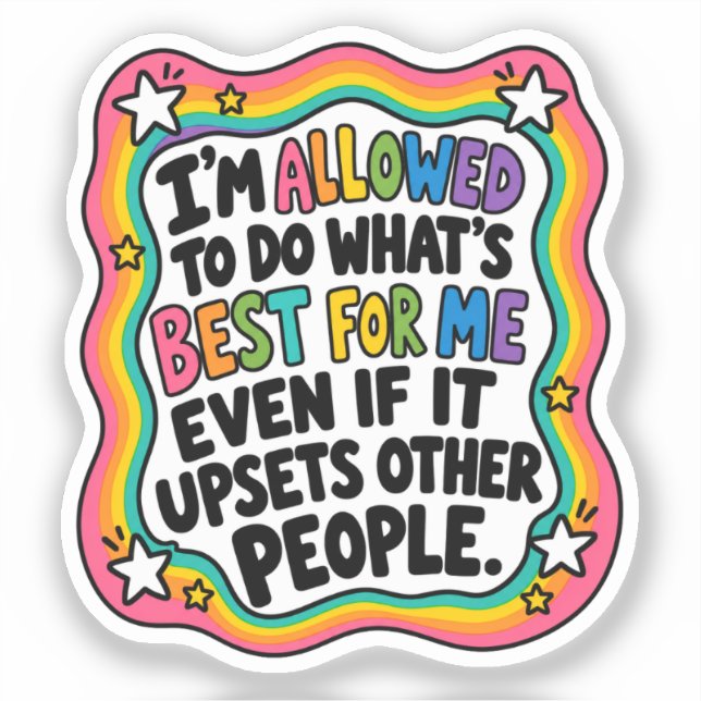 Sticker Définition des limites Affirmation de santé mental (Recto)