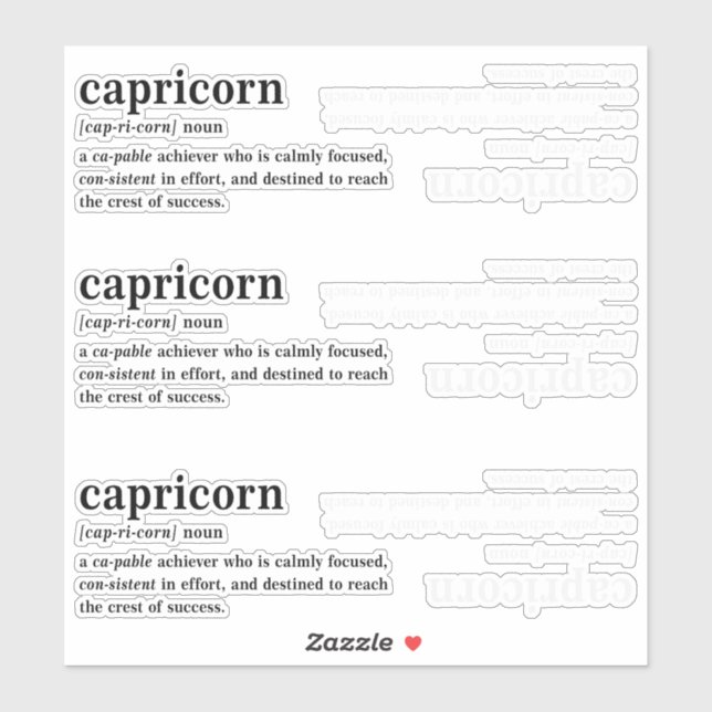 Sticker Définition du Capricorne Cadeau d'astrologie esthé (Feuille)
