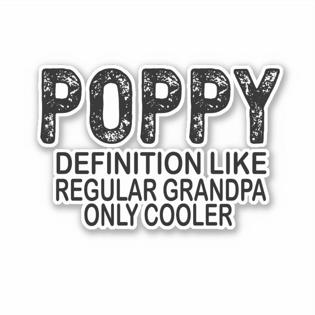 Sticker Définition POPPY Comme Grand-Père Ordinaire Seulem (Devant)