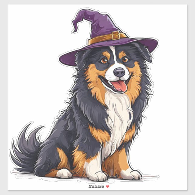 Sticker Déguisement de chiot pour Halloween, joli style de (Feuille)