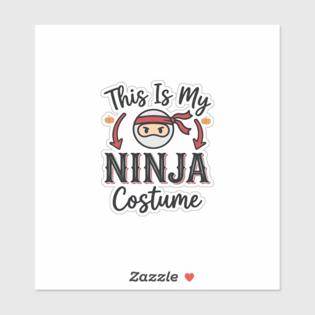 Sticker Déguisement de ninja drôle Design vectoriel Hallow (Feuille)