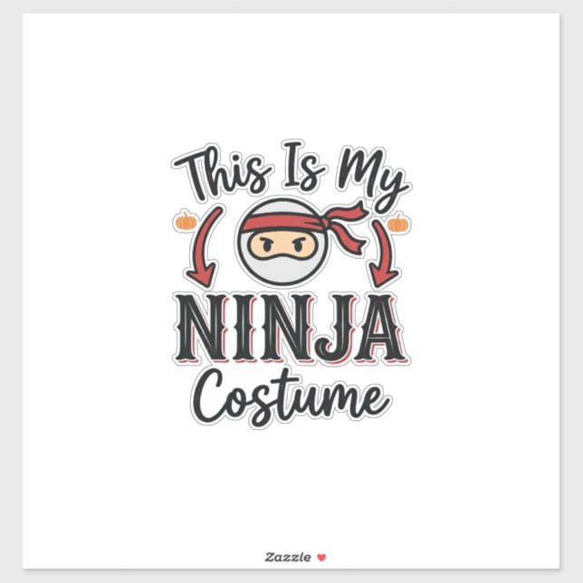 Sticker Déguisement de ninja drôle Design vectoriel Hallow (Feuille)