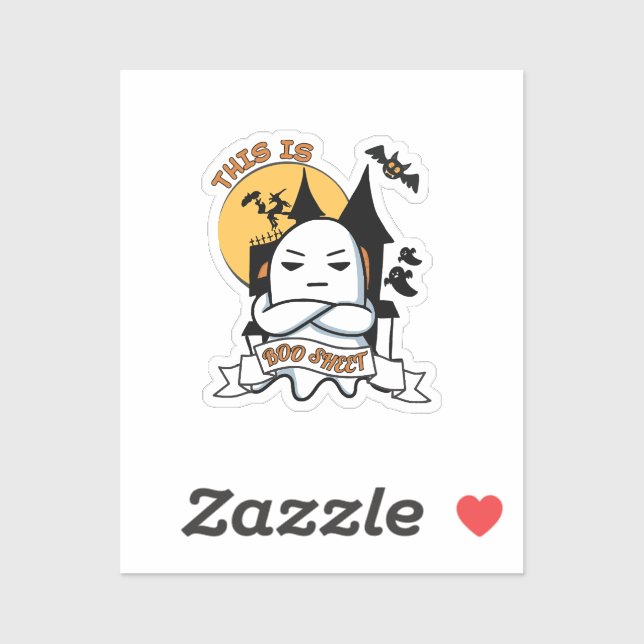 Sticker Déguisement Halloween Fantôme Drôle Boo (Feuille)
