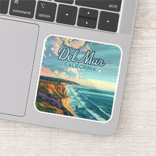 Sticker Del Mar California San Diego Beach Pacifique Vinta