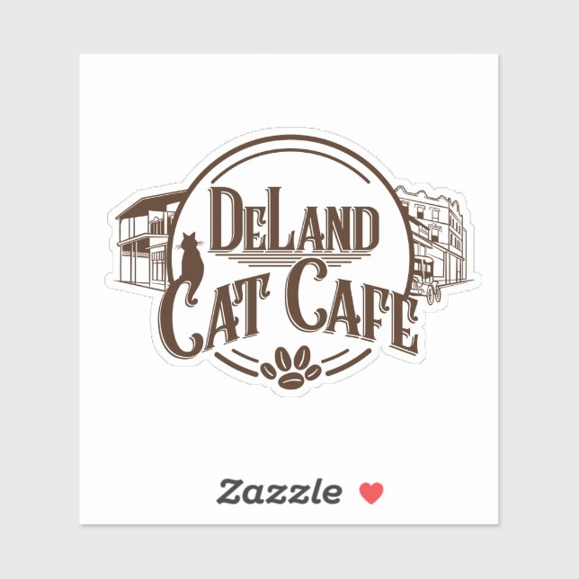 Sticker DeLand Cat Cafe LOGO (Feuille)