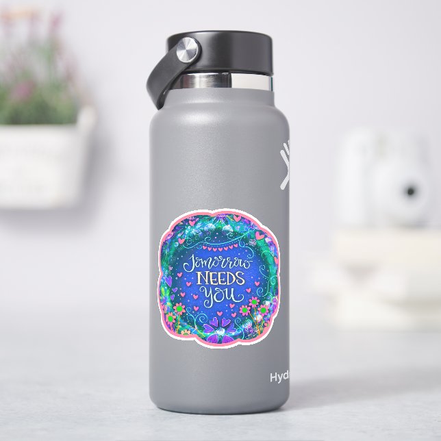Sticker Demain A Besoin De Vous Inspirer L'Inspirété Flora (HydroFlask)