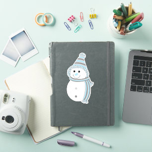 Sticker Demiboy Pride Snowman Snowperson Drapeau bleu gris