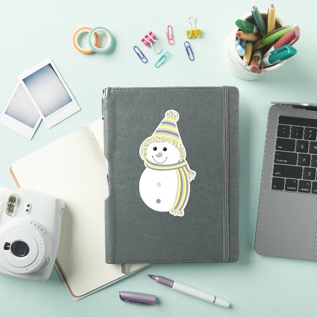 Sticker Demigender Pride Snowman Snowperson Drapeau Jaune (Couverture iPad)