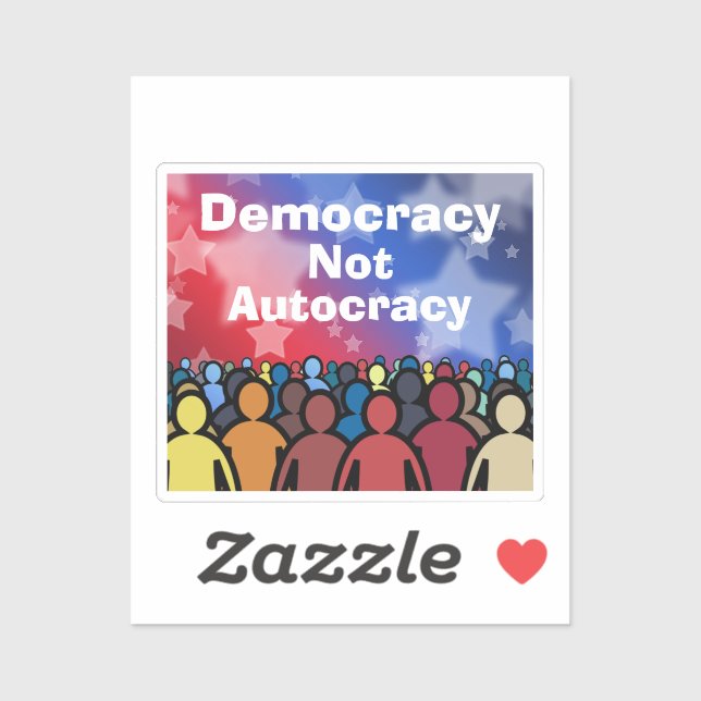 Sticker Démocratie et non-autocratie (Feuille)