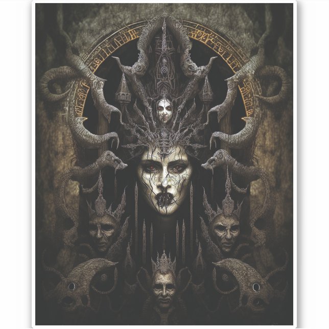 Sticker Demon Femme Monster Horreur Art (Devant)