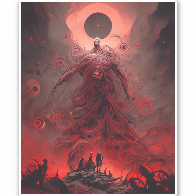 Sticker Démon géant Créature Imaginaire foncé Horreur (Devant)