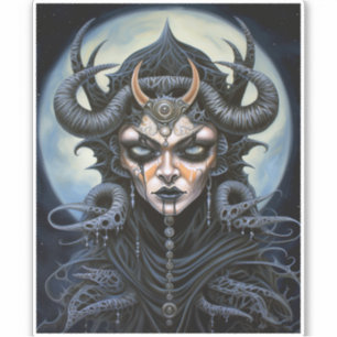 Sticker Demon Woman Queen Dark Imaginaire Art