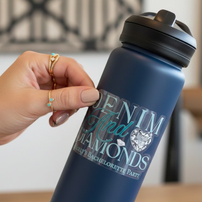 Sticker Denim et Diamants - Conception de Bachelorette Occ (Denim and Diamonds Western Bachelorette Sticker)