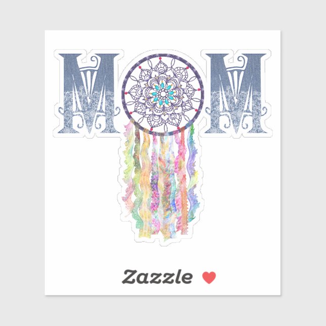 Sticker Denim peint et Dream Catcher MOM | Belle (Feuille)
