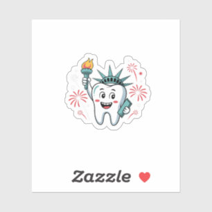 Sticker Dental Squad 4 juillet Dentist Funny American