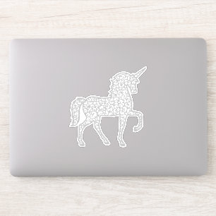 Sticker Dentelle gris argent licorne