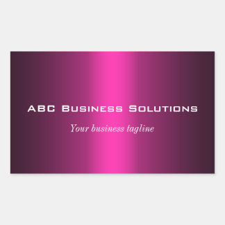 Sticker d'entreprise rectangulaire noir et rose
