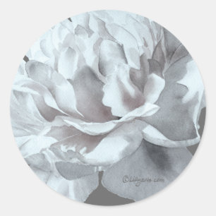 Sticker d'enveloppe Mariage cool Grey Peony