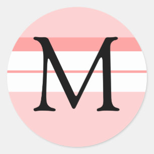 Sticker d'enveloppe Mariage monogramme rose clair