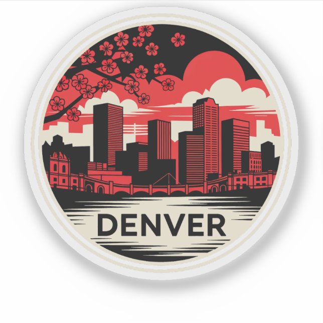 Sticker Denver City Colorado USA (Devant)