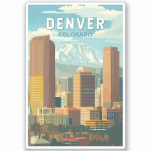 Sticker Denver Colorado Travel Art Vintage