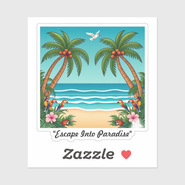 Sticker "Dériver Vers Le Paradis" (Feuille)