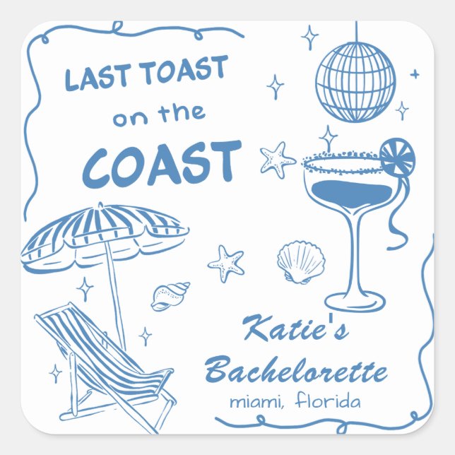 Sticker Dernier de la plage toast Coast Bacheloret (Devant)