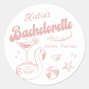 Sticker Dernier toast Pink Bachelorette de plage