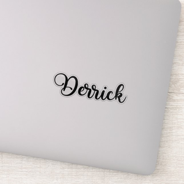 Sticker Derrick Name - Calligraphie manuscrite (Détail)