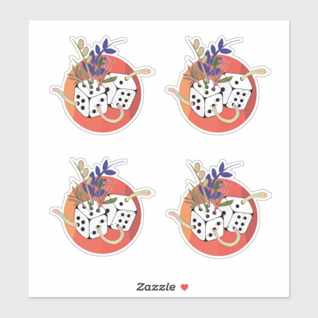 Sticker Dés dans un univers parallèle (Feuille)