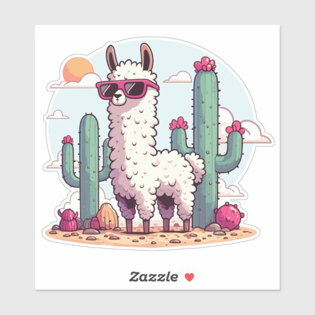 Sticker Désert de Lama (Feuille)