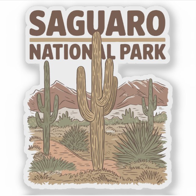 Sticker Désert de Sonoran Parc national du Saguaro (Devant)