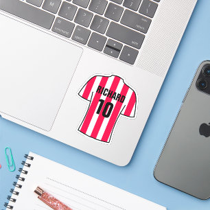 Sticker Design de maillot de football en Red & White Strip