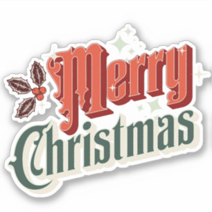 Sticker Design de Noël vintage turquoise
