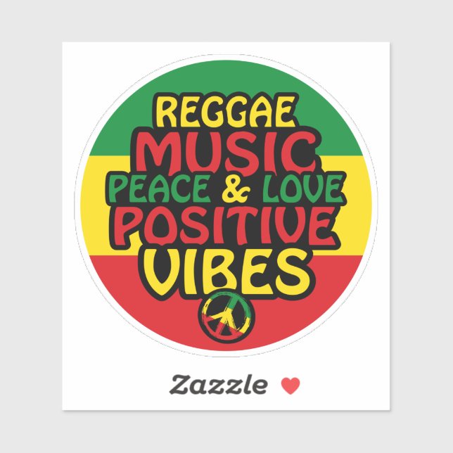 Sticker Design de reggae avec des citations positives et d (Feuille)