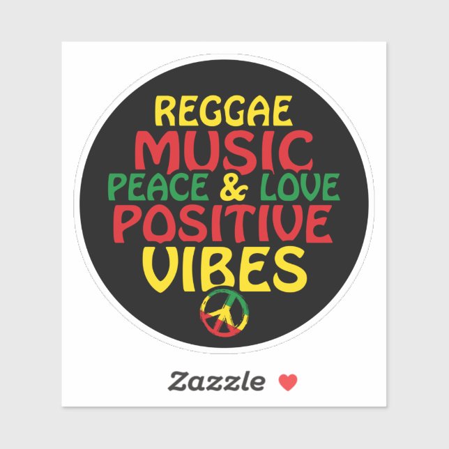 Sticker Design de reggae avec des citations positives et d (Feuille)