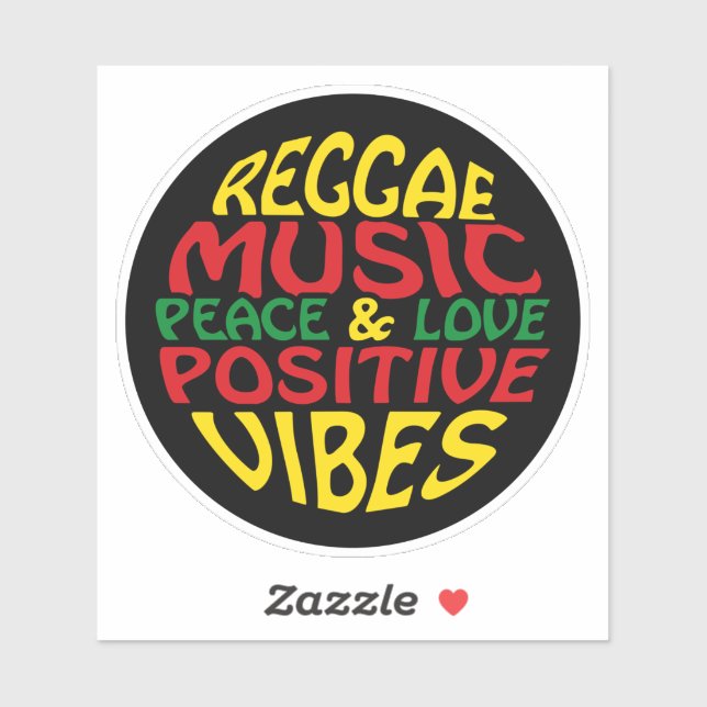 Sticker Design de reggae avec des paroles et des citations (Feuille)