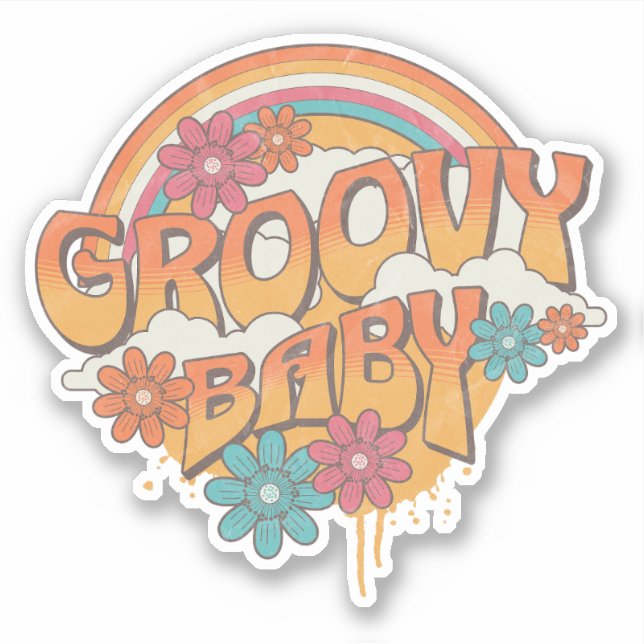 Sticker Design de style rétro pour bébé super (Devant)